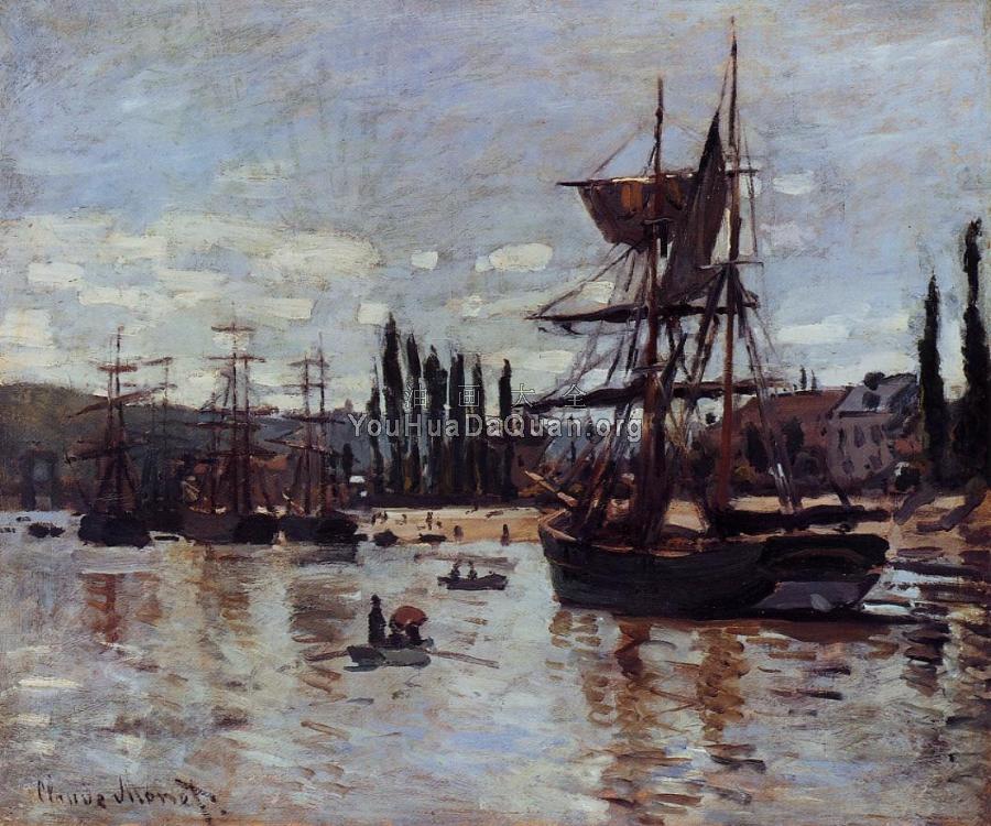 Boats at Rouen - 克劳德·莫奈